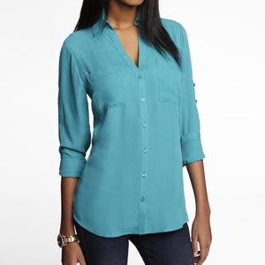 Turquoise Blue Express Portofino Blouse